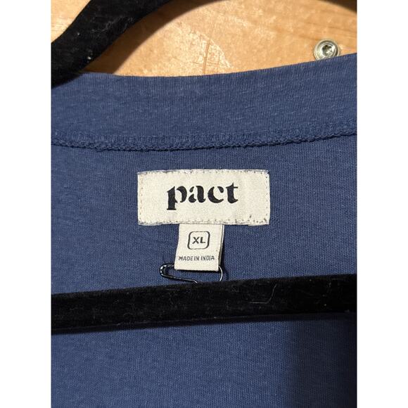 PACT Apparel Women's Fennel The Portside Button-Front Dress Size XL Navy Blue - Picture 2 of 5